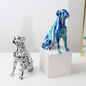 Abstract Boxer Dog Statue