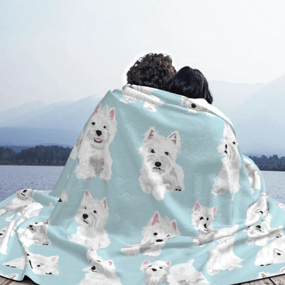 Blue Westie Blanket
