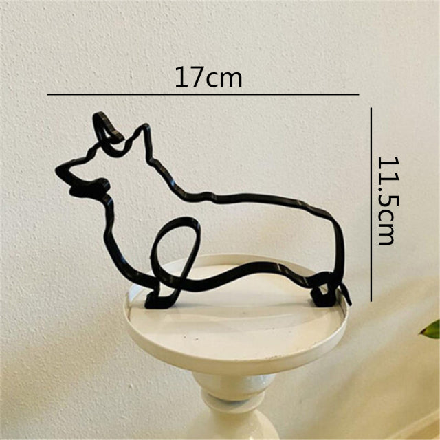 Metal Corgi Sculpture