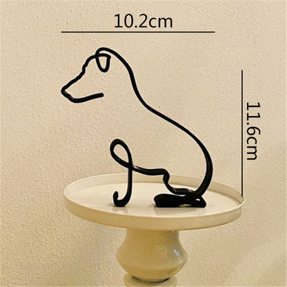 Metal Corgi Sculpture