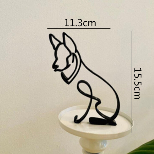 Metal Corgi Sculpture