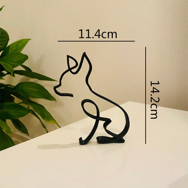 Metal Corgi Sculpture