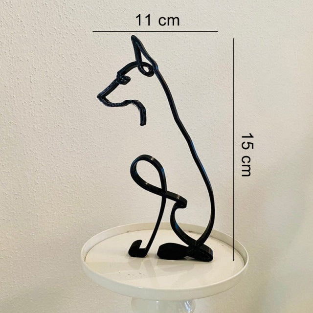 Metal Corgi Sculpture