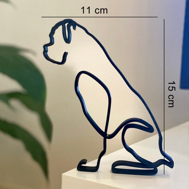 Metal Corgi Sculpture