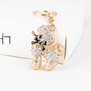 Poodle Crystal  Keychain