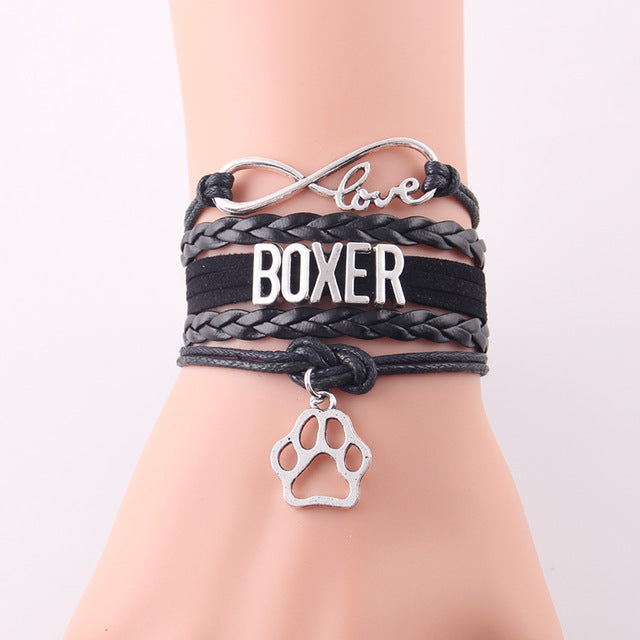 Infinity Boxer Dog Bracelet