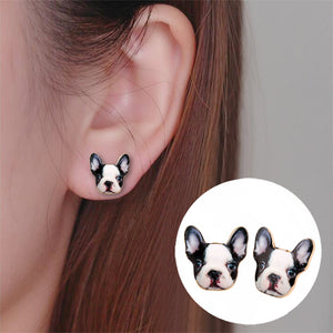 Tiny Frenchie Stud Earrings