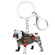 Spring Bloom Bulldog Keychain