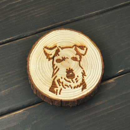 Schnauzer Handmade Wooden Coaster
