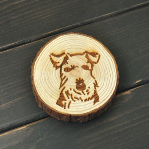 Schnauzer Handmade Wooden Coaster