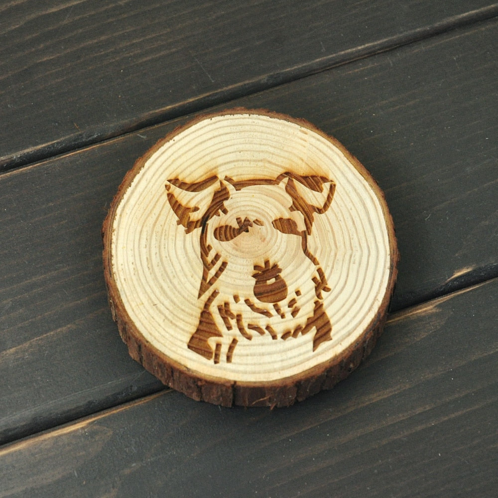 Schnauzer Handmade Wooden Coaster