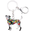 Spring Bloom Boxer Dog Keychain