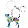 Spring Bloom Boxer Dog Keychain