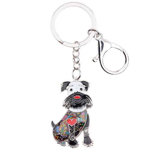 Lou Mini Miniature Schnauzer Keychain