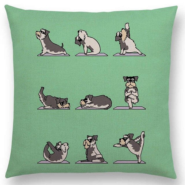 Schnauzer Yoga Pillow Case