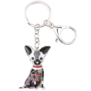Chihuahua Spring Bloom Keychain