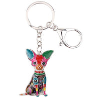 Chihuahua Spring Bloom Keychain