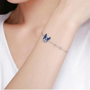925 Sterling Silver French Bulldog Bracelet