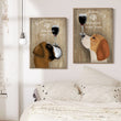 Wine Dog Vintage Canvas Poster