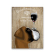 Wine Dog Vintage Canvas Poster