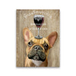 Wine Dog Vintage Canvas Poster