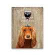 Wine Dog Vintage Canvas Poster