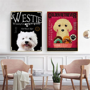 Vintage Dog Canvas Poster