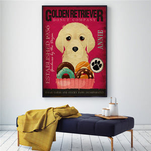 Vintage Dog Canvas Poster