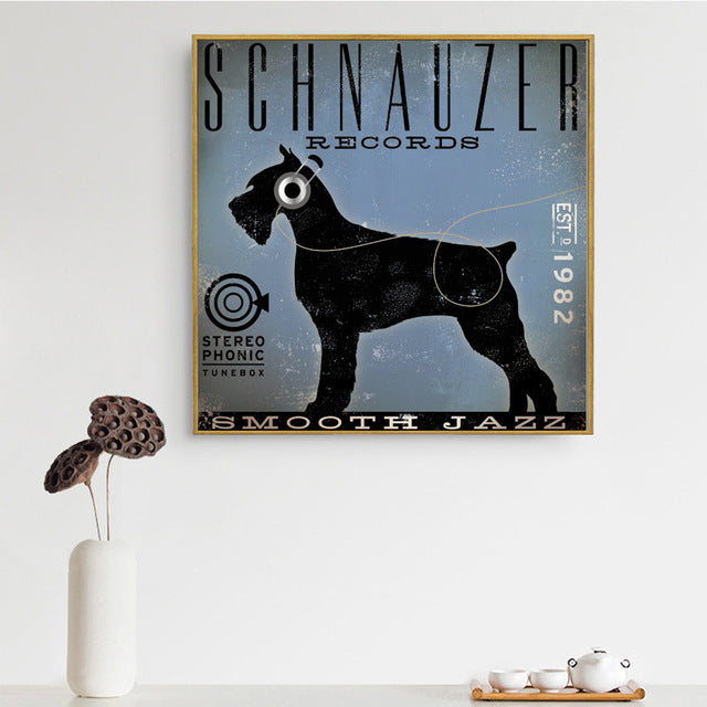 Black Schnauzer Records Canvas Poster