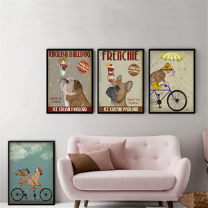 Vintage Bulldog Canvas Poster