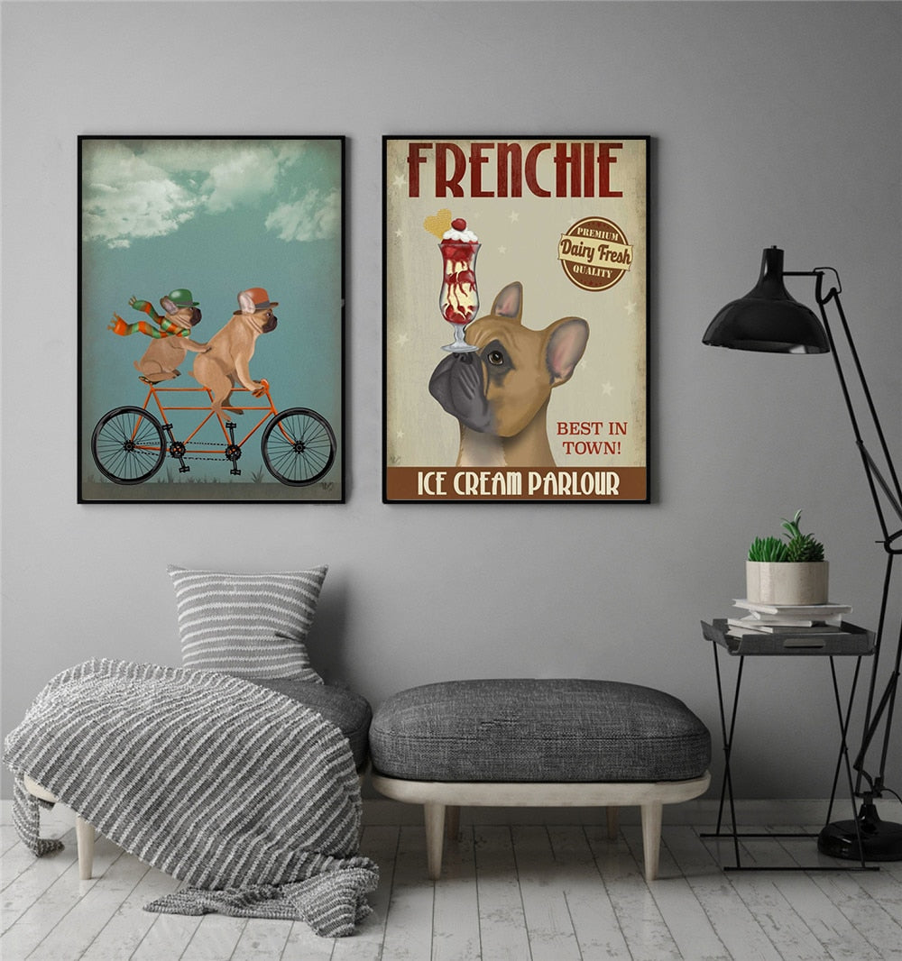 Vintage Bulldog Canvas Poster