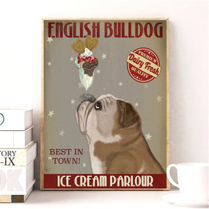 Vintage Bulldog Canvas Poster