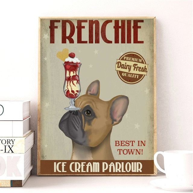 Vintage Bulldog Canvas Poster