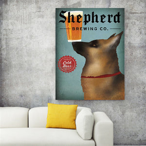 German Shepherd Vintage Poster