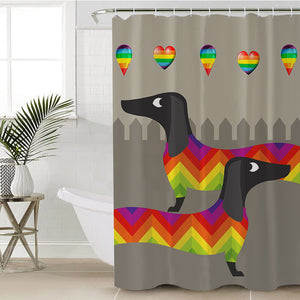 Dachshund JOY Shower Curtain