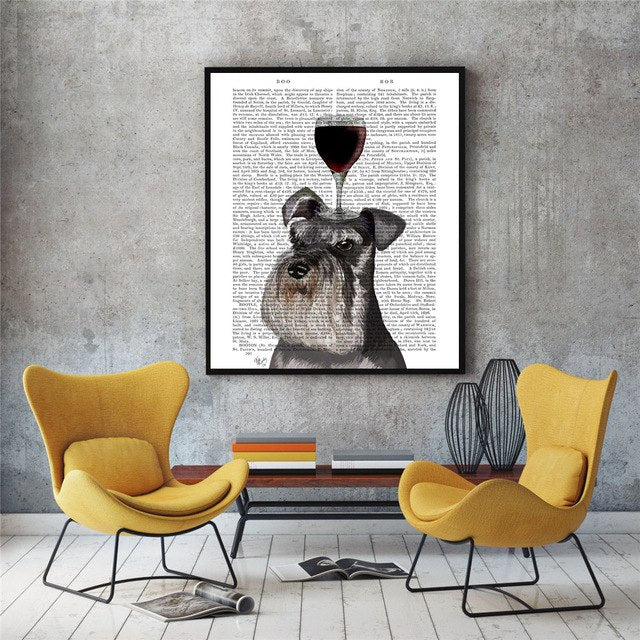 Wine Lovers Abstract Canvas Poster