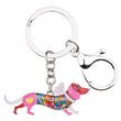Spring Bloom Dachshund Keychain