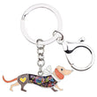Spring Bloom Dachshund Keychain