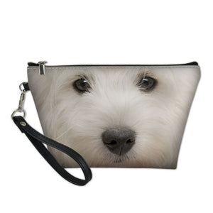 Floral Westie Cosmetic Case