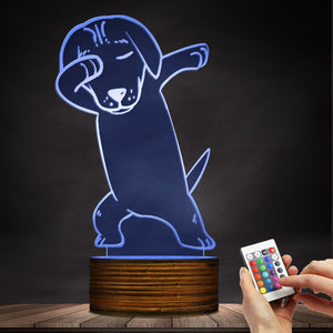 Dabbing Dachshund Lamp