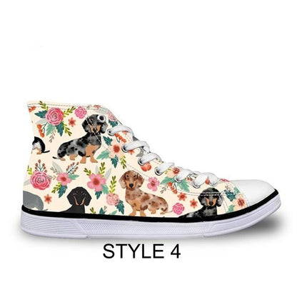 Dachshund Canvas Sneakers