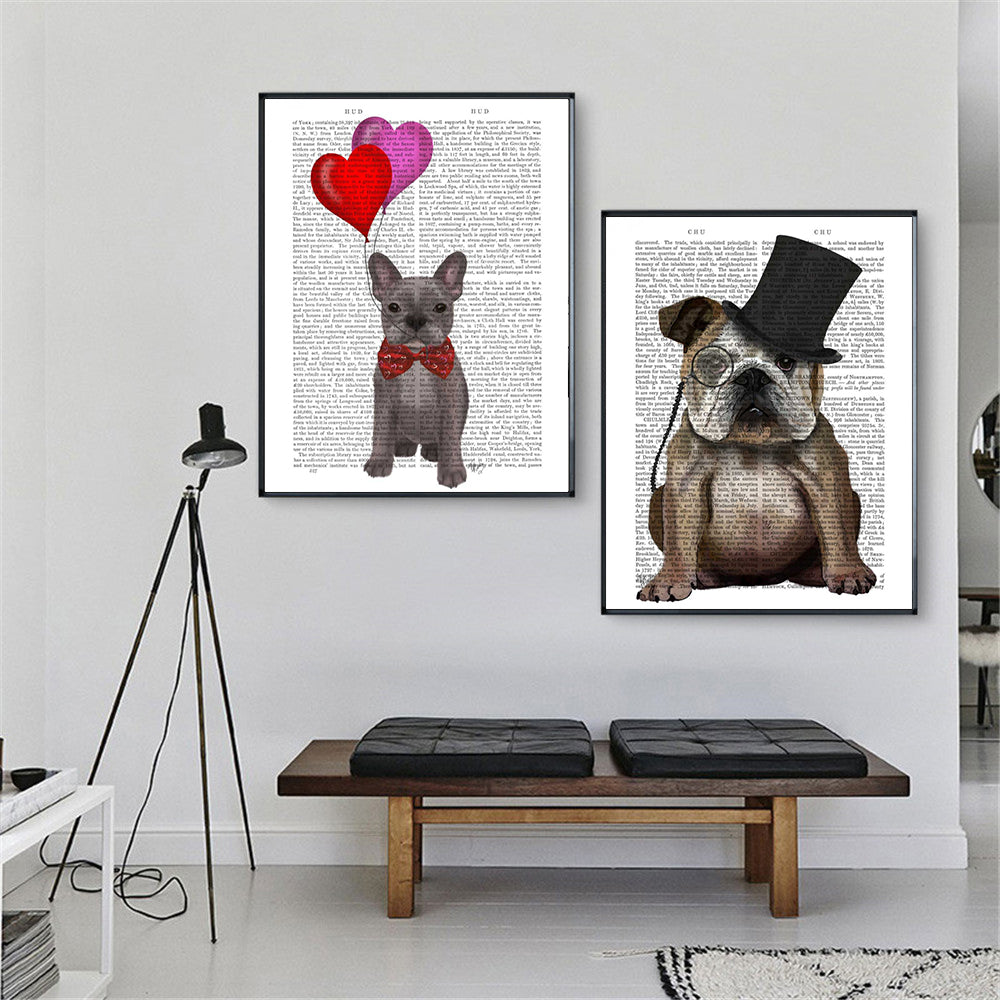 Bulldog Newspaper Canvas Poster