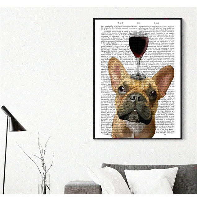 Bulldog Newspaper Canvas Poster