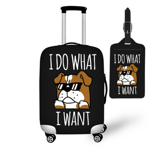I Do What I Want Bulldog Luggage Suitcase Protective Cover