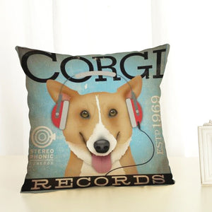 Retro Dog Pillow Cases