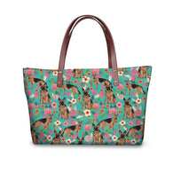 German Shepherd & Flowers Shopper Bag