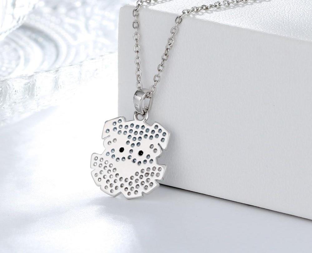 925 Sterling Silver Blue Schnauzer Pendant Necklace