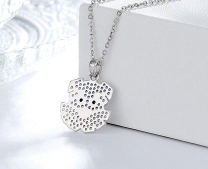 925 Sterling Silver Blue Schnauzer Pendant Necklace