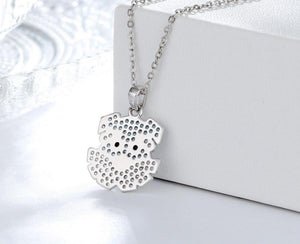 925 Sterling Silver Blue Schnauzer Pendant Necklace