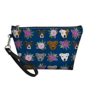 Blue Flowers Staffy Cosmetic Bag